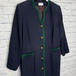 Kasper ASL Womens Navy Blue Shirt Dress Blazer Size 16 Lined Button Front Green Photo 2