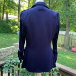 Yoana Baraschi  Knit Blazer Coat Blue Anchor Stamp Buttons Silk Lined Size M Photo 7