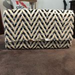 Sondra Roberts  Chevron Black & Tan Woven Bag Photo 1