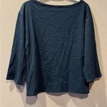 ZARA  Long Sleeve Boat Neck Top Size Small NWT Dark Blue Minimalist Soft Stretch Photo 1
