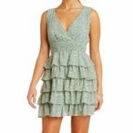 STORIA Floral Ruffle Tiered Dress Mint Green Woman's Size Small NWT! Photo 0