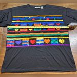 Color Club  Vintage Plus Size 22/24 Embroidered Rainbow Love Hearts Sweatshirt Photo 2