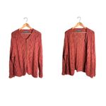 Icelandic Design Linen Cardigan Size Large Zip Up Open Knit Salmon Pink 1998 Photo 1