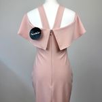 Nookie  Hermosa Midi Dress Blush Pink Ruffle Off Shoulder Stretch Cocktail L NWT Photo 10