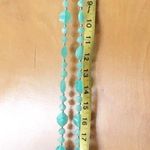 Women's Long Fashion Statement Beaded Necklace Set of 2 Green Photo 2