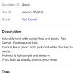 Red Camel Country Cowgirl Tank Top  Western Shirt Womens XS Photo 10