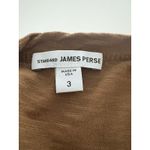 James Perse Standard Slub Shirt Womens 3 Large Brown Crew Neck Lightweight Soft Photo 4