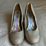 Silver Slipper Gold Sparkly Studded Heels Photo 4