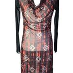 Ursula Beltrame Designs Cowl Neck Mesh Long Sleeve Midi Dress Size undefined Photo 26