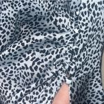 Cupcakes and Cashmere Satin Long Sleeve Virgo Leopard Wrap Mini Dress Blue Fog Black XS Photo 4