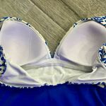 Boden Blue and White Elegant One Piece Swimsuit Size 14 Photo 2