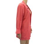 Cabin creek Vintage Cotton Crinkle Coral Blazer Jacket Shoulder Pads Pockets 14 Photo 3