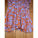 Haptics by Holly Harper Floral Ruffle Sleeve Dress Medium Orange Lavender Photo 5