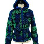 Patagonia Retro X Cardigan Hoodie Blue Green Black Deep Pile Fleece Size Small Photo 0