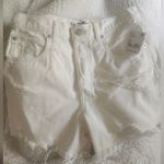 NWT Free People Makai Distressed denim High Rise Shorts color:bright white Sz 25 Photo 8