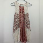 Hint of Mint  womens‎ medium bohemian lace knit orange white floral sleeveless Photo 4