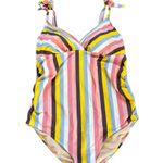 Isabel Maternity by Ingrid & Isabel Multicolor Striped One Piece Swimsuit Large Pink Size undefined Photo 0