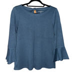Loft  Bell Sleeve Top - Dark Green Blue - Size M Photo 0