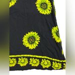 Vintage Dee Dee's Black & Chartreuse Sunflower Print Dress – 100% Rayon Photo 8