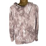 Nicole Miller New York Ribbed Hoodie Tie-Dye Lounge Top Mauve Taupe Size L Photo 1