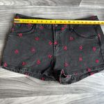 Wild Fable Black Jean Shorts with Red Embroidery Photo 5