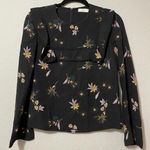 A.L.C. Annaleigh Black Silk Ruffle Floral Yoke Top Blouse Photo 1