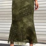 SheIn Fairycore Green Floral Print Midi Skirt Photo 0