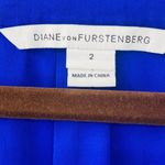 Diane Von Furstenberg  Cahil Cobalt Blue Long Sleeve V-Neck Silk Blouse Size 2 Photo 7