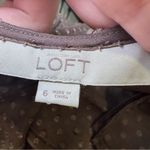 Loft Brown Swiss Dot Ruffle V Neck Aline Dress size 6 Photo 1