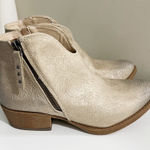 Very G  Divine Tooled Distressed Booties Size 8 in Nude Side Zip Photo 0