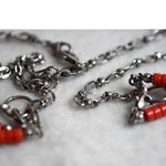 Premier Designs  Clementine Detachable Layers Orange/Silver Tone Beaded Necklace Photo 2