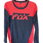 Fox Racing Identified Bold Color Block Sweater Motocross Grunge Logo Size Small Pink Photo 0