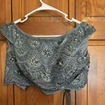 Grey Two Piece Prom Dress Silver Size 2 Photo 0