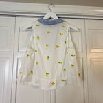 Anthropologie Maeve lemon embroidered collared popover cropped tank small Photo 5