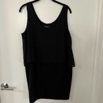 Mango  Black Overlay Layered Mini Sleeveless Dress Medium Photo 1
