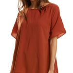 CROSBY by Mollie Burch XL Kendall Top Orange Drape Kaftan Top Lagenlook boxy Photo 0