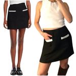 ZARA  Trafaluc Tweed Black Mini Skirt 2 Pockets Classic Chic Size Medium Photo 1