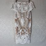 VICI Elegant White Lace Strapless Mini Dress Bridal Bachelorette Small Photo 1