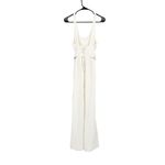 Jonathan Simkhai White Wide Leg Belted Crepe Side Slit Scoop Neck Jumpsuit 0 NWT Photo 3