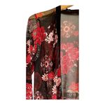 NICOLA womens Medium black red mesh floral print cardigan beach summer coverup​ Photo 5