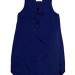 Amanda Uprichard Navy Blue Mini Dress Tie Neck 100% Silk Designer Short Sz Small Photo 2