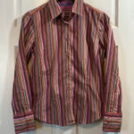 Robert Graham  Colorful Stripes Button Down Blouse - Size Medium Photo 0
