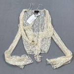 Cotton Candy LA NWT  Lace Wrap Top S Womens Vanilla Sheer Tie Front Bell Sleeves Photo 8