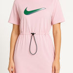 Nike Pink Swoosh Drawstring Waist Dress Women’s Size: Medium Photo 0