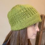 Decree  Green Knit Crochet Beanie Winter Hat Cap Photo 2