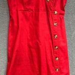 EXPRESS Xpress large red dress with cross bodice and side buttons Photo 2