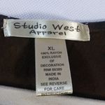 Studio West  Apparel Black Tie Dye Boho Popover Shawl Fringe Size XL Photo 3