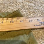 CAbi  Linen Iridescent Olive Green Sailor Button Detail Wide Leg Pants Size 10 Photo 4