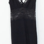 EXPRESS  Womens Black Lace Trim Babydoll Midi Dress Size S Strappy Whimsigoth Photo 0
