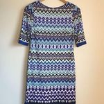 Eliza J Aztec Geometric Print Short Sleeve Sheath Dress Lined Womens Siz… Photo 0